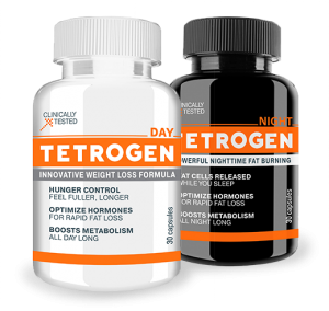 Tetrogen day and night supplement which contains all natural ingredients for fat loss